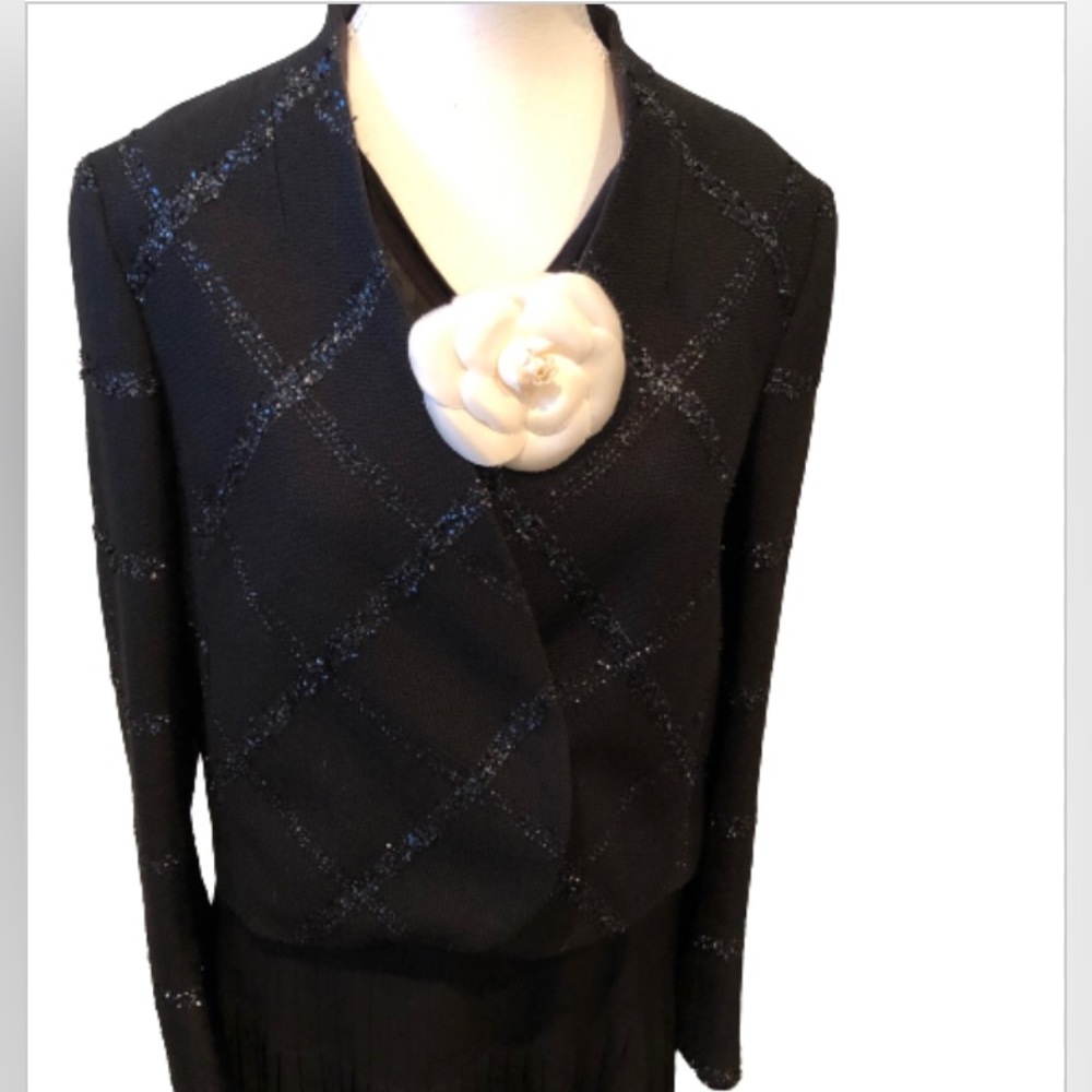 Brooks Brothers Tonal Black Tweed Blazer Women Size 10